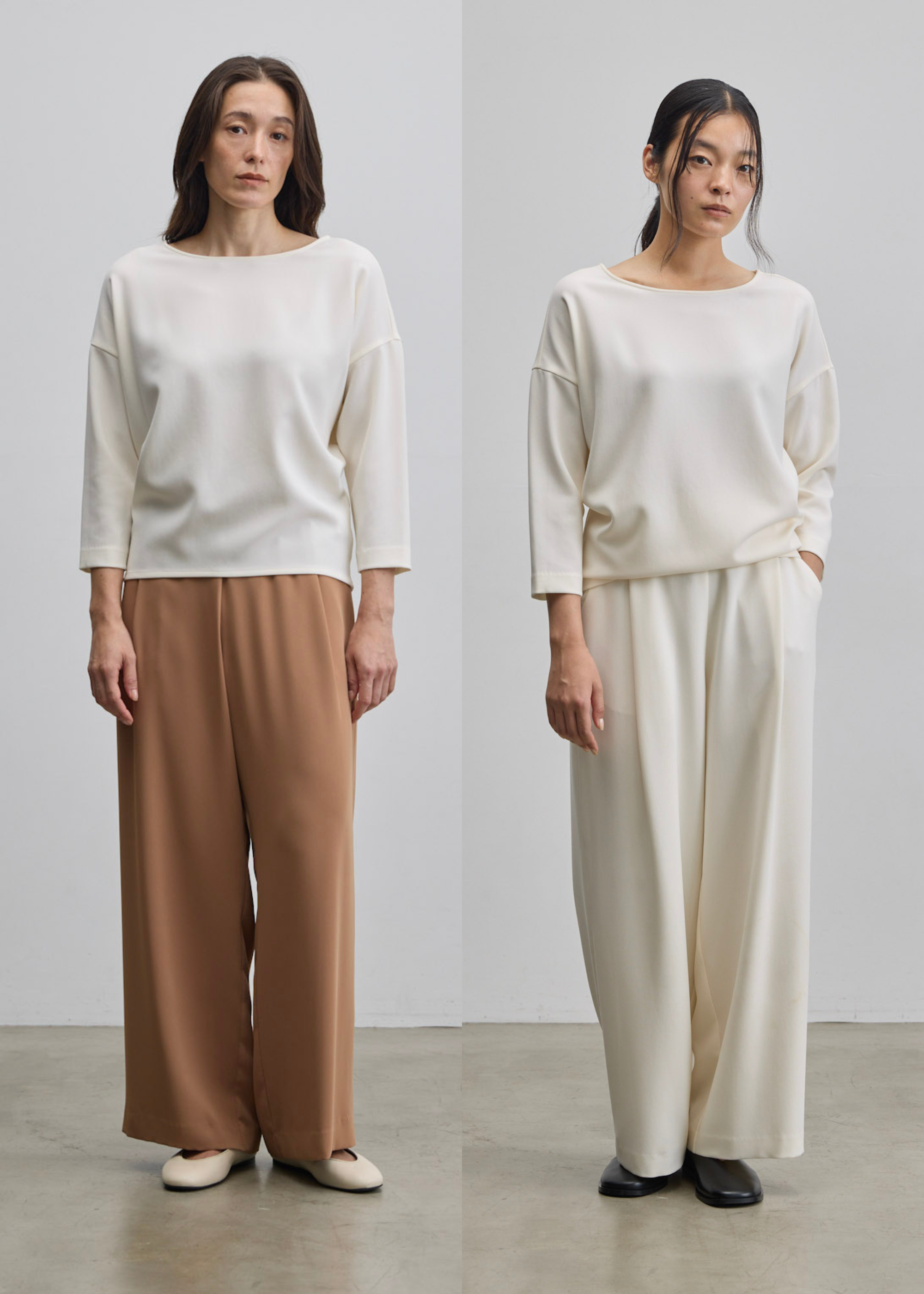 サイドタックワイドパンツ - SOÉJU online store｜上質な大人の女性の